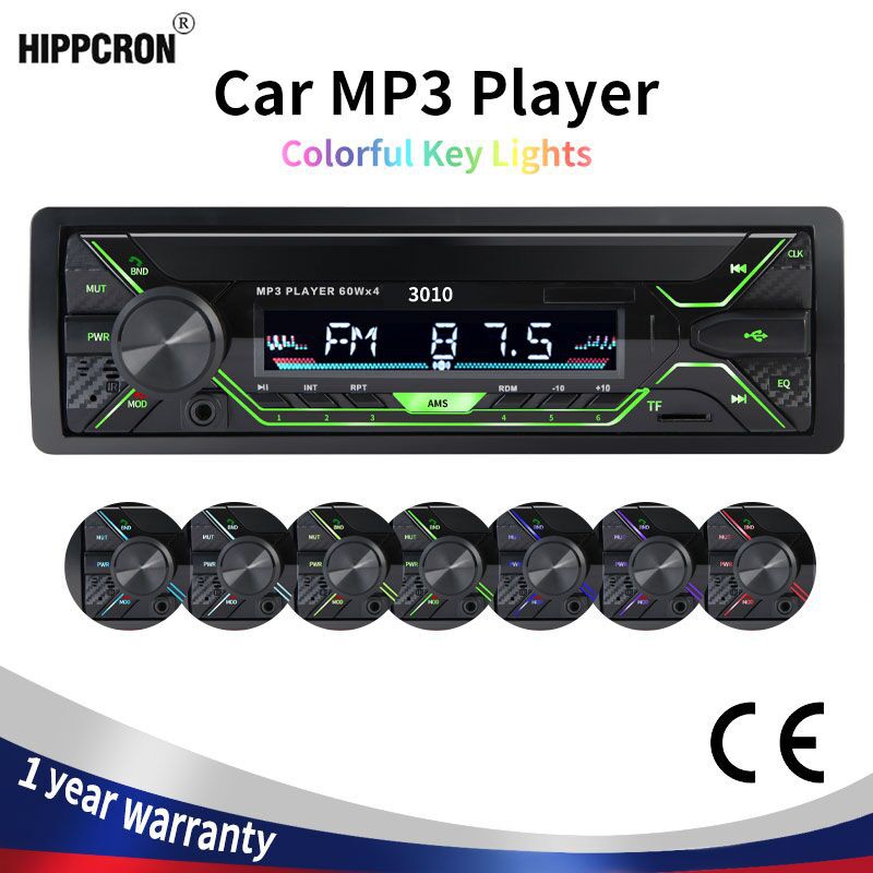 Máy Nghe Nhạc MP3 FM 1din Bluetooth 60Wx4 AUX / USB / TF Kèm Điều Khiển Từ Xa Cho Xe Hơi