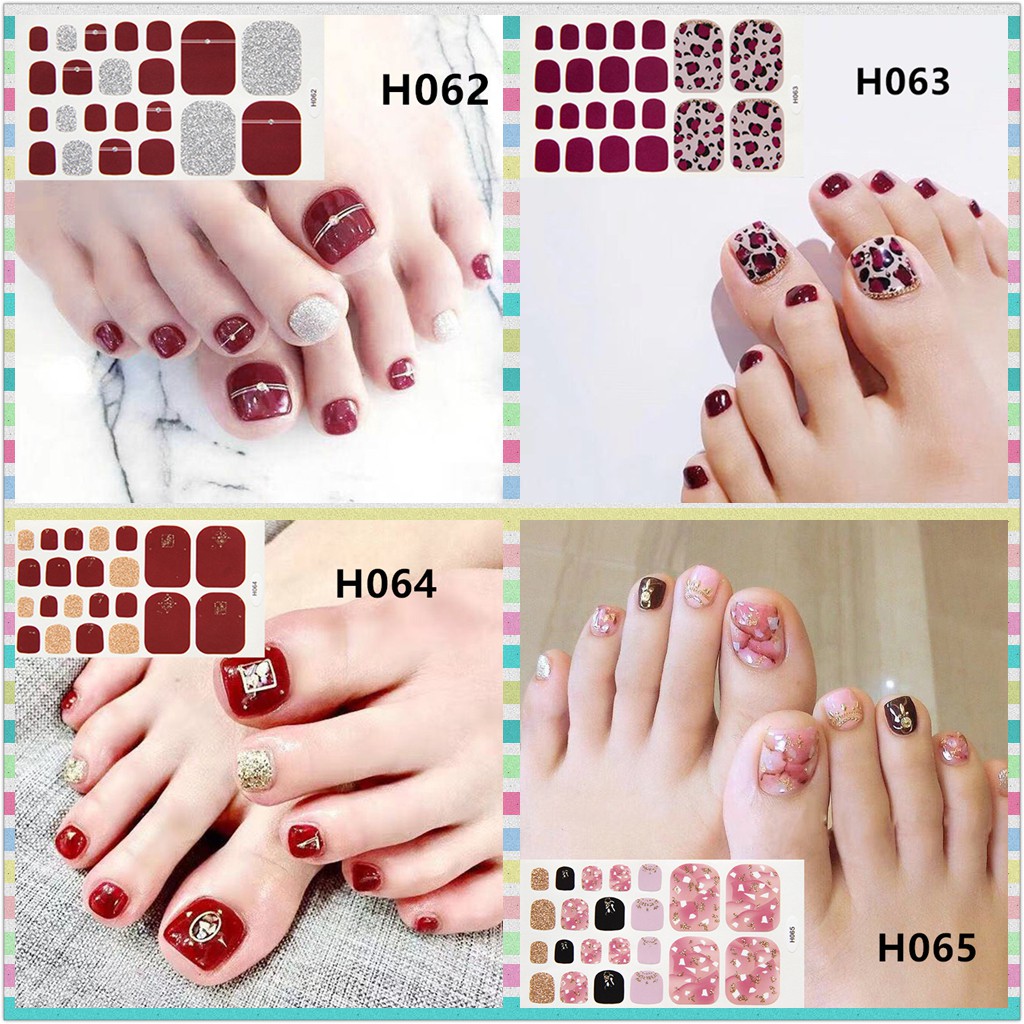 Miếng dán họa tiết hình học 3D trang trí móng chân DIY H051-065