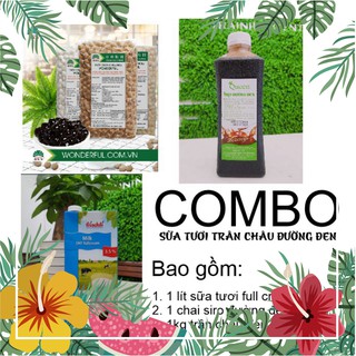 Sữa tươi trân châu đường đen - Combo chuẩn có hướng dẫn làm