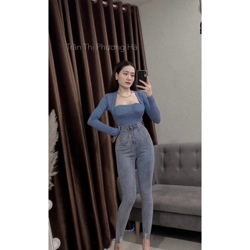 Jeans dài - SIÊU CAO túi ngố mài rách