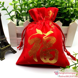 Túi gấm đựng trang sức chữ phúc TG17