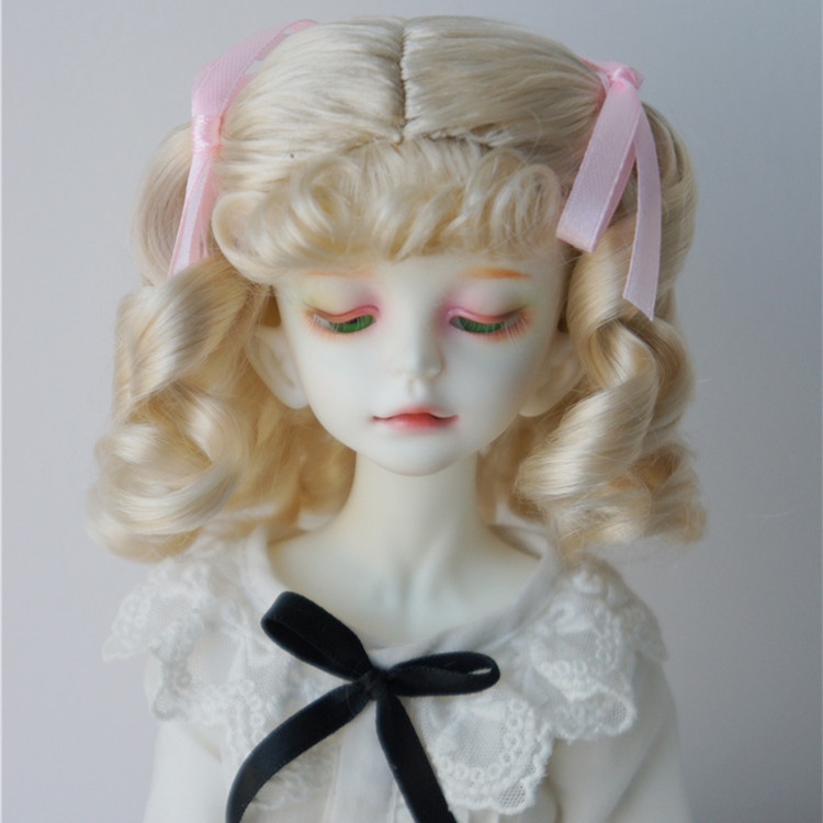 Tóc Giả Xoăn Dài Cho Búp Bê BJD/SD 6-9inch 1/3 1/4 1/6