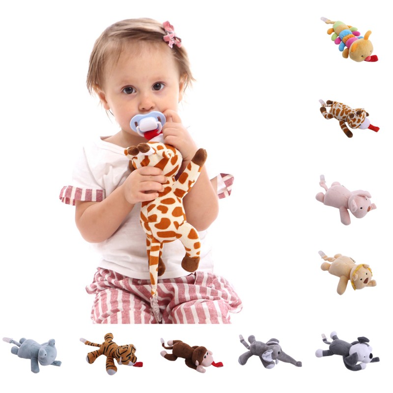 WARM♥Baby Boy Girl Dummy Pacifier Chain Clip Plush Animal Toys Soother