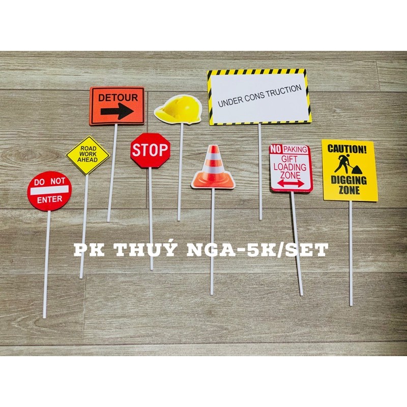 10 set cắm giấy biển báo 9 chi tiết-Q2760