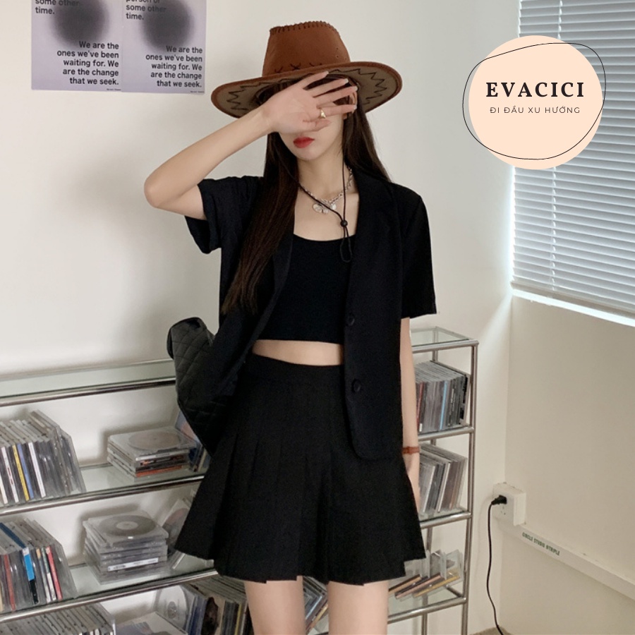 {Evacici} Áo Blazer lửng ngắn tay mặc hè nhiều màu siêu xinh