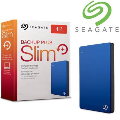 Ổ cứng di động ⚡CHÍNH HÃNG⚡  Ổ cứng rời 1TB Seagate Backup Plus Slim  2.5 inch siêu mỏng, tặng bao chống sốc | BigBuy360 - bigbuy360.vn