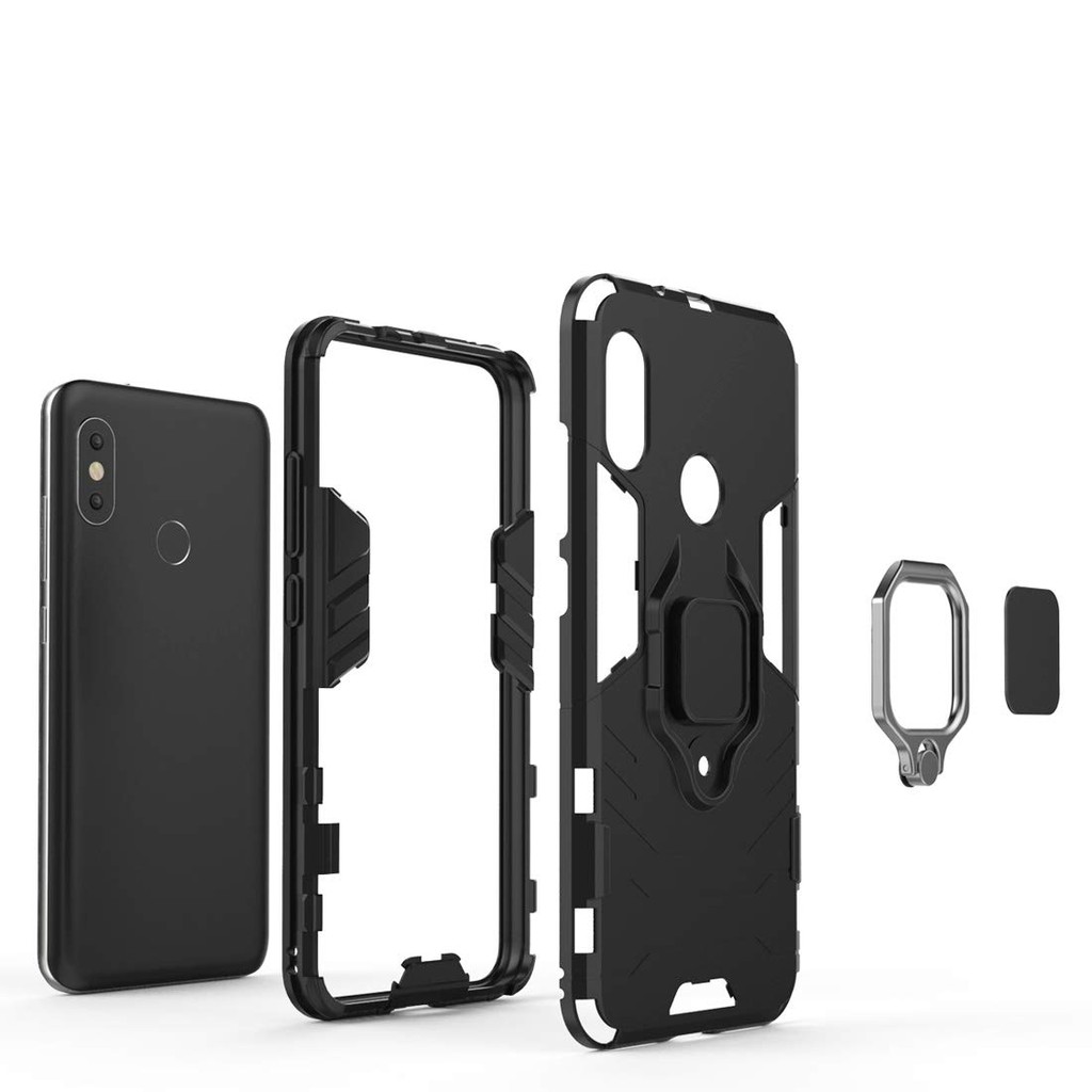 Ốp lưng Xiaomi Mi A2/ Mi A2 Lite/ Mi 6X/ Redmi 6 Pro iron man chống sốc kèm nhẫn iring chống xem video tiện lợi