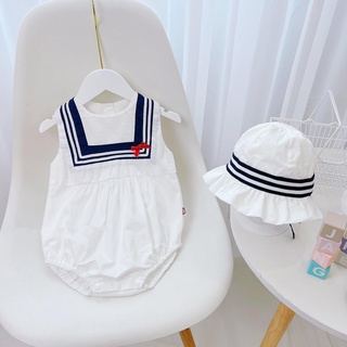 [Dola Store] Body hải quân body thủy thủ bodysuit bé gái Romper cho bé gái bodychip cho bé từ sơ sinh đến 2 tuổi