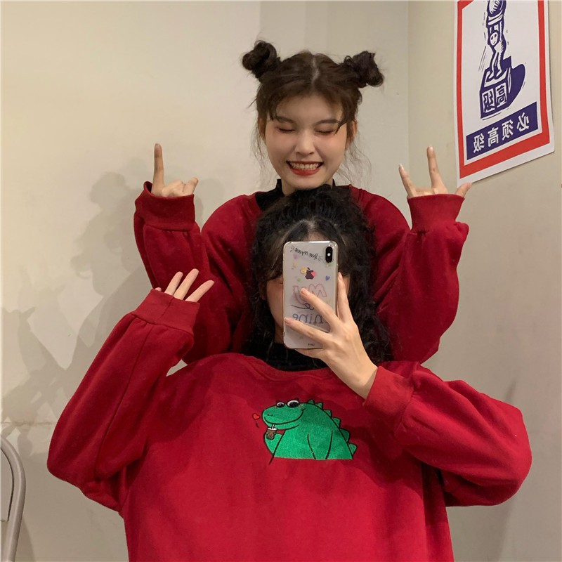Áo sweater khủng long xanh tham ăn A073