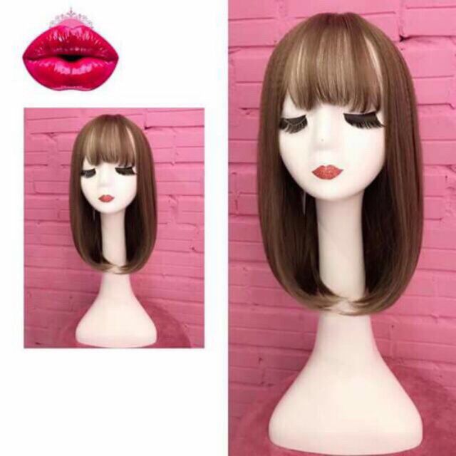 Tóc giả nguyên đầu ❤️❤️ FREESHIP ❤️❤️ nguyên đầu cúp đuôi 35cm