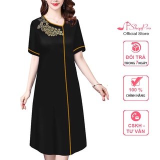 Shoppro - đầm suông dự tiệc sang trọng kiểu đầm suông phối màu in hoạ tiết đính hạt - thời trang trung niên 3333 3334