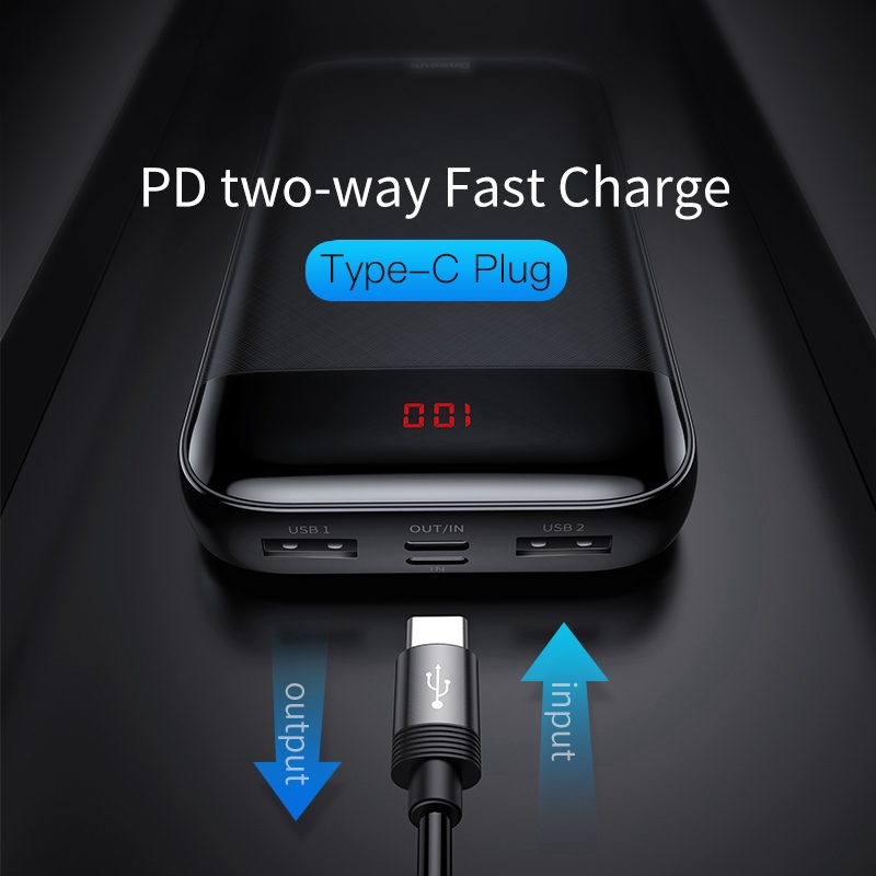 Pin Sạc Dự Phòng Baseus Cổng Usb-c Pd Sạc Nhanh 20000mah Cho Iphone 11 Pro Max Xiaomi