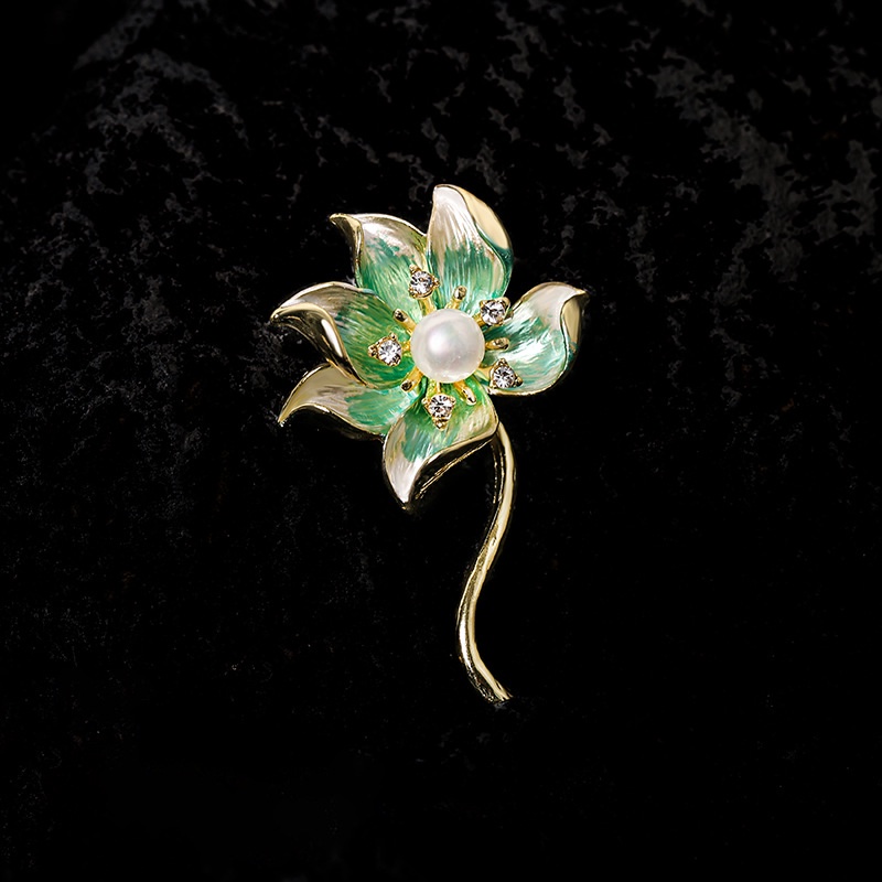 Ghim Cài Áo Hình Hoa Đính Ngọc Trai Thời Trang Cho Nữ