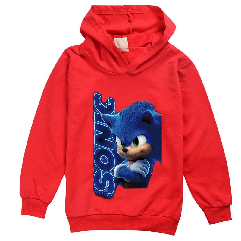 Áo Hoodies có nón dài tay in hình Sonic the Hedgehog Age 2-15 tuổi