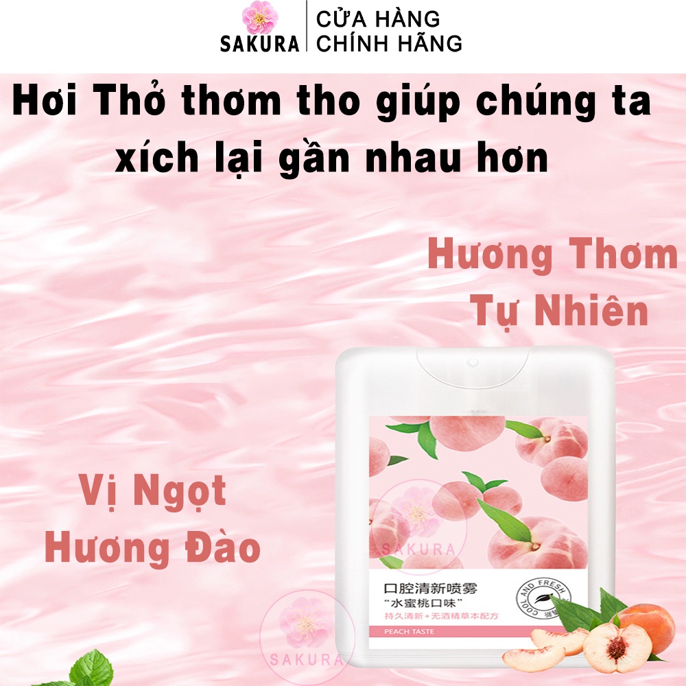 Xịt thơm miệng Heyxi Bac Hà Xịt thơm miệng sát khuẩn giữ lâu mùi thơm Sakura H2