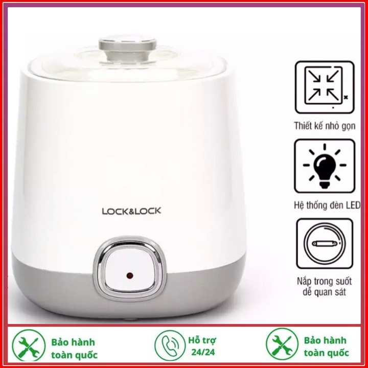 Máy làm sữa chua LocknLock 1L 20W Lên Men Tự Động Nhỏ Gọn - Tiết kiệm năng lượng - Dễ dàng sử dụng-Bảo hành 12 tháng