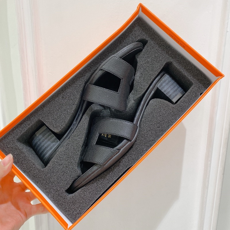 Dép HM da sần gót 5p hàng QCCC đẹp