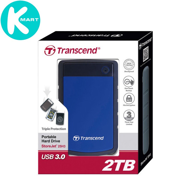 Ổ Cứng Di Động Transcend StoreJet 2TB USB 3.0/3.1 - Hàng Chính Hãng