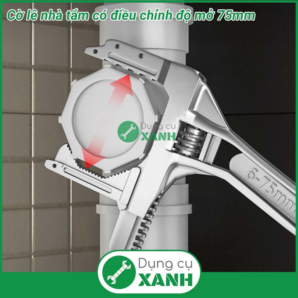 Cờ lê, mỏ lết ngắn vặn thiết bị nhà tắm có điều chỉnh độ mở đến 75mm