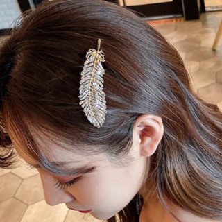 Kẹp Tóc Đính Đá Lấp Lánh Hình Lông Vũ