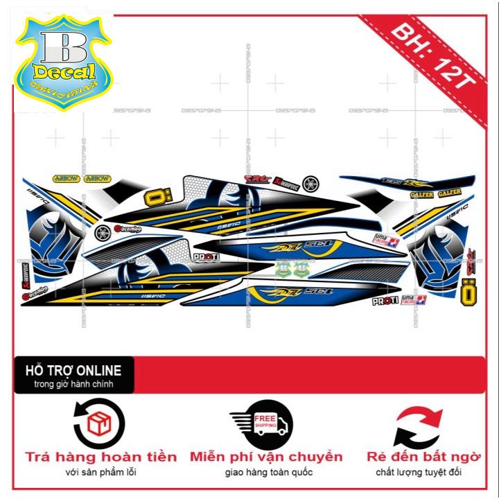 ( Quí khách vui lòng mang ra tiệm cho thợ dán ) Tem EX 2011 LC XE ĐEN BỬNG TRẮNG MẶT NẠ XANH GP [Bi Decal]