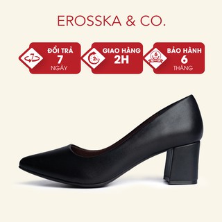 Giày cao gót Erosska mũi nhọn kiểu dáng cơ bản cao 5cm màu đen _ EP011
