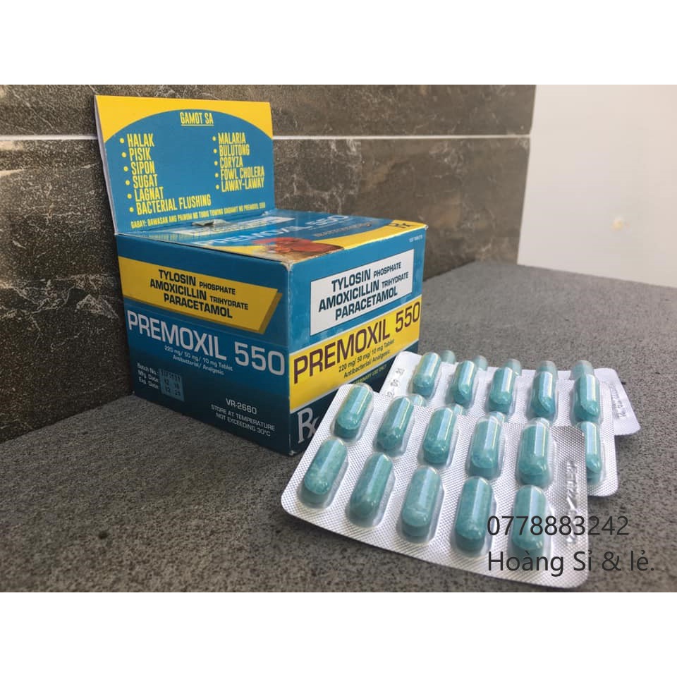 Premoxil 550 thuốc trị tang, khò khè, sổ mũi dành cho gà đá
