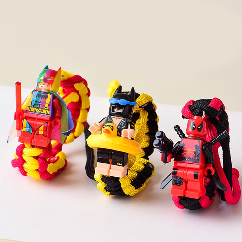 Hoạt Hình Vòng Tay Dây Bện Mặt Khối Lắp Ráp Dễ Thương Có Thể Điều Chỉnh Cho Bé