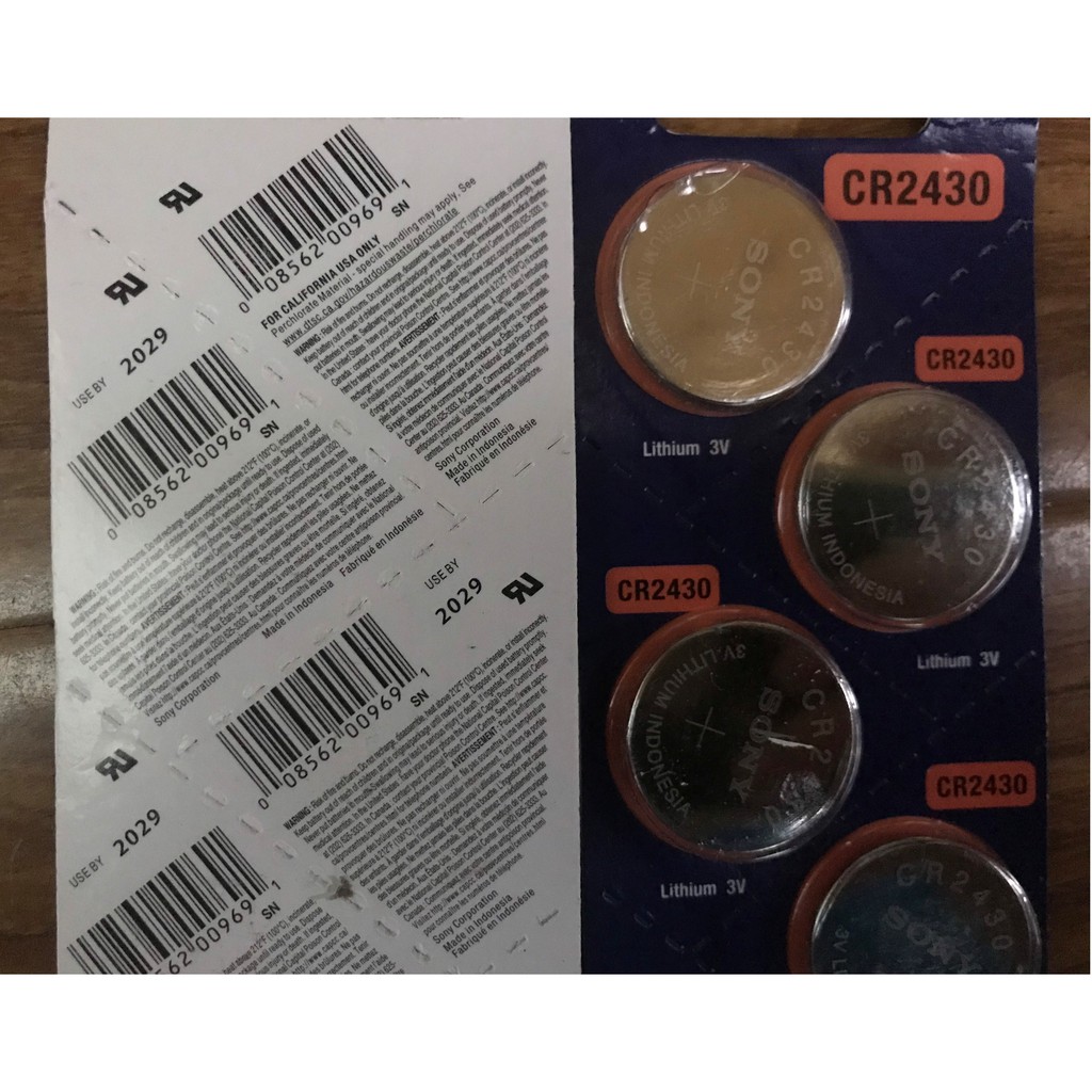 Pin CR2430 Sony vỉ 1 viên và Vỉ 2 viên pin cúc áo Sony CR 2032 - CR 2025 - CR 2016