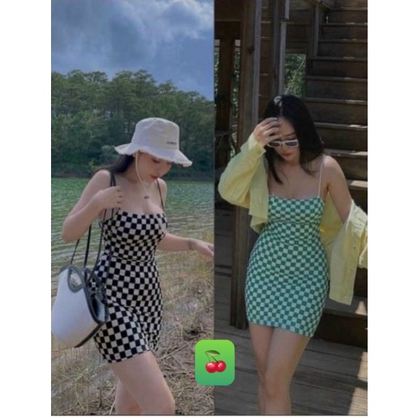 [HOT] Đầm hai dây trơn đính nút Xinh NG33211