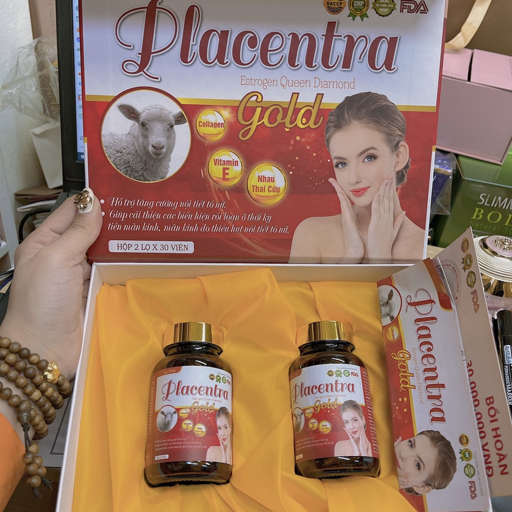 Viên Uống Nhau Thai Cừu Placentra Gold Sét 2 lọ x 30 viên