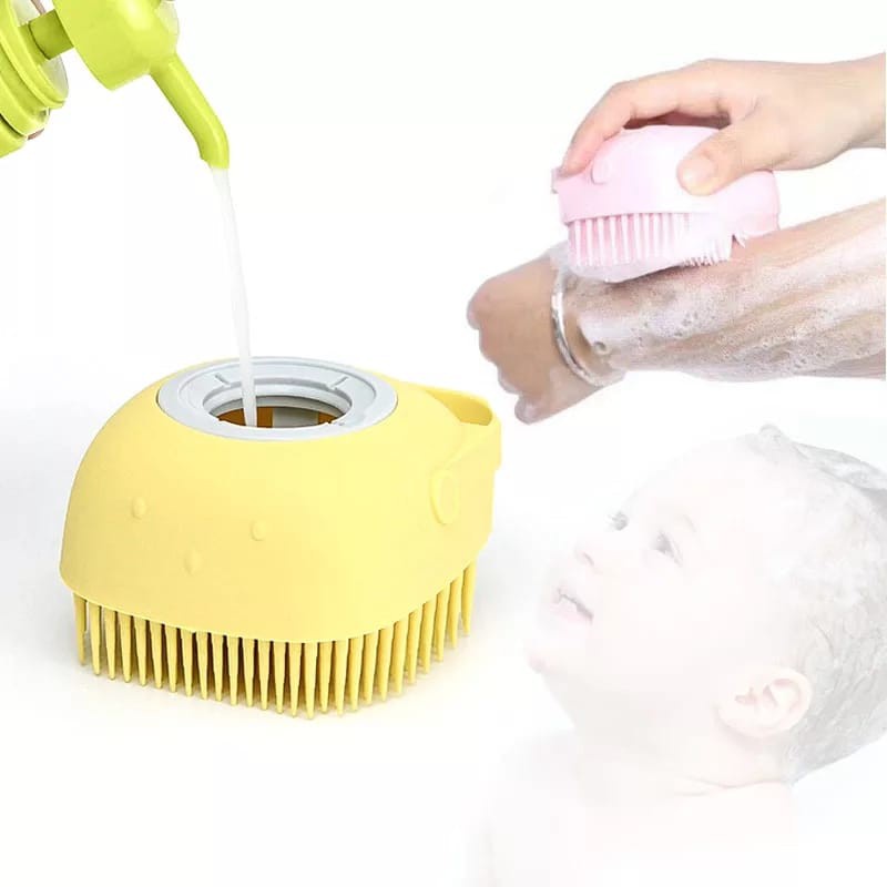 [Da mềm như em bé] Cọ tắm silicon vuông siêu mềm mịn - có ngăn chứa sữa tắm tiện dụng
