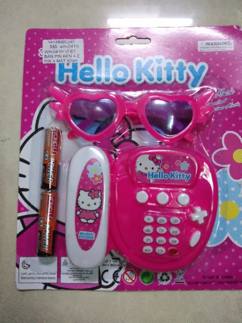 Đồ chơi điện thoại Hello Kitty Pin Nhạc,kèm pin. Mắt kính