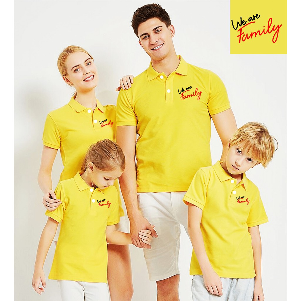 Áo thun gia đình có cổ 3 4 5 người áo polo nhóm đồng phục gia đình - We are family