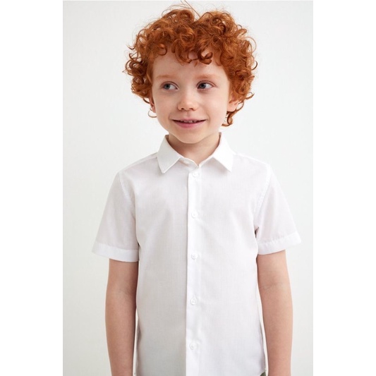 Áo sơ mi trắng cộc tay cho bé HM auth size 18m-10y
