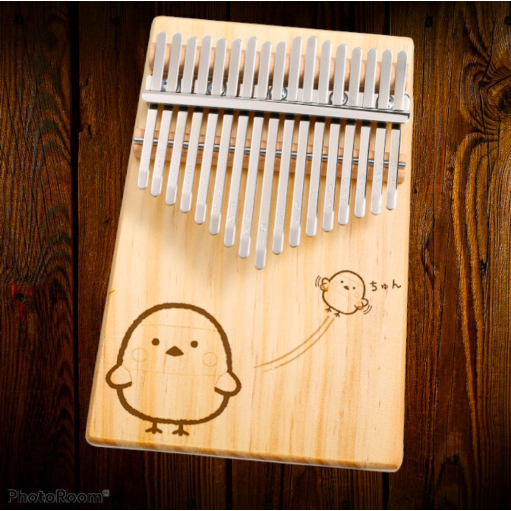 Đàn kalimba gỗ thông khắc hình cute giá rẻ cho bạn mới tập chơi GOGOM-LZ01