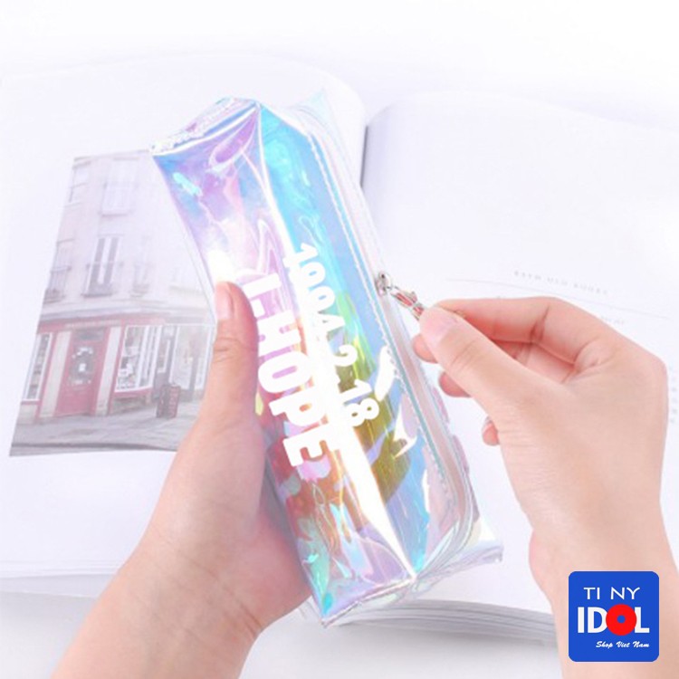 Hộp Bút Hologram J-Hope BTS, Bóp Viết Trong Suốt Kpop