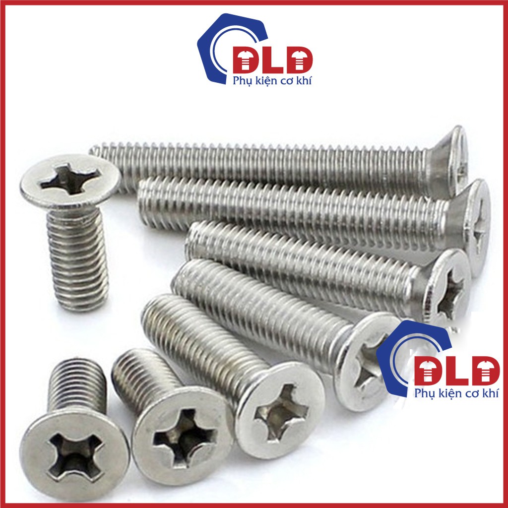 Set 50 bu lông Inox đầu chỏm cầu, bulong inox đầu bằng M4-M5-M6 size ngắn