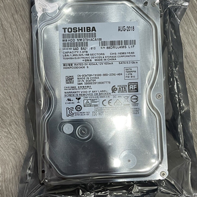 Ổ Cứng HDD Toshiba 1TB  3.5 inch SATA 3 7200 Prm
