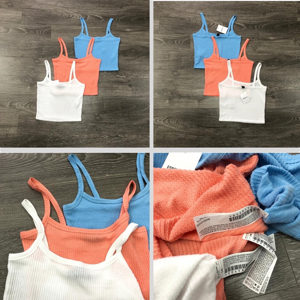 Áo 2 dây nữ vnxk hãng F21 / Áo croptop / Co giãn / Chất thun gân / Nhiều màu