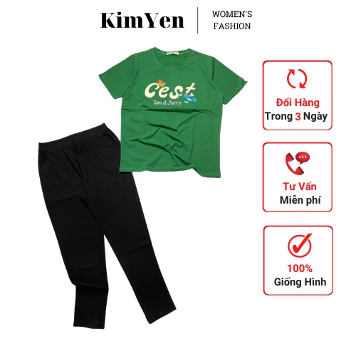 Đồ bộ quần dài áo form rộng thun cotton thời trang