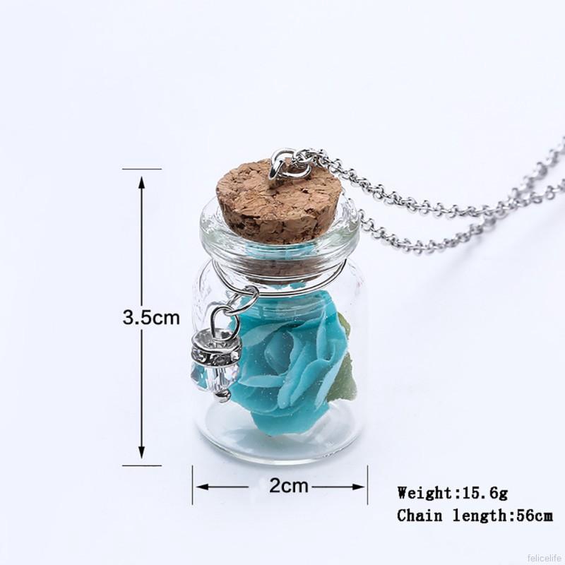 Dây chuyền lọ thủy tinh có hoa khô phát sáng