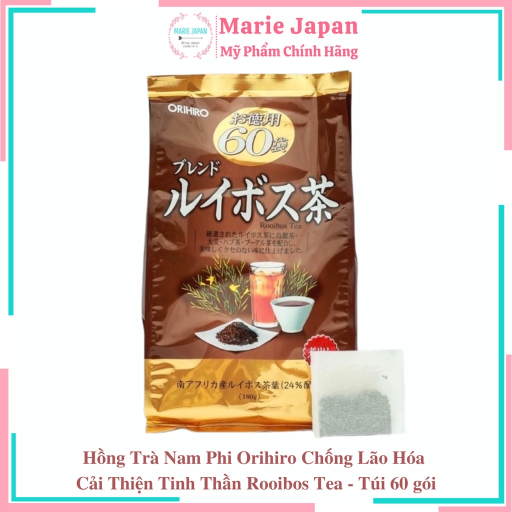 Hồng Trà Nam Phi Orihiro Chống Lão Hóa Cải Thiện Tinh Thần Rooibos Tea - Túi 60 gói