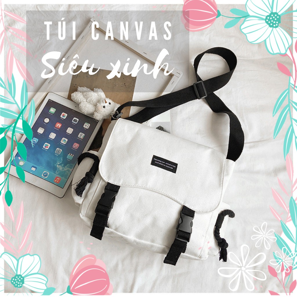 [Hot Trend 2020] Túi Canvas Douning Nhỏ Xinh Cho Bạn Nữ - Túi Đeo Chéo Nữ Dạo Phố - Túi Vải Đeo Chéo Bạn Gái