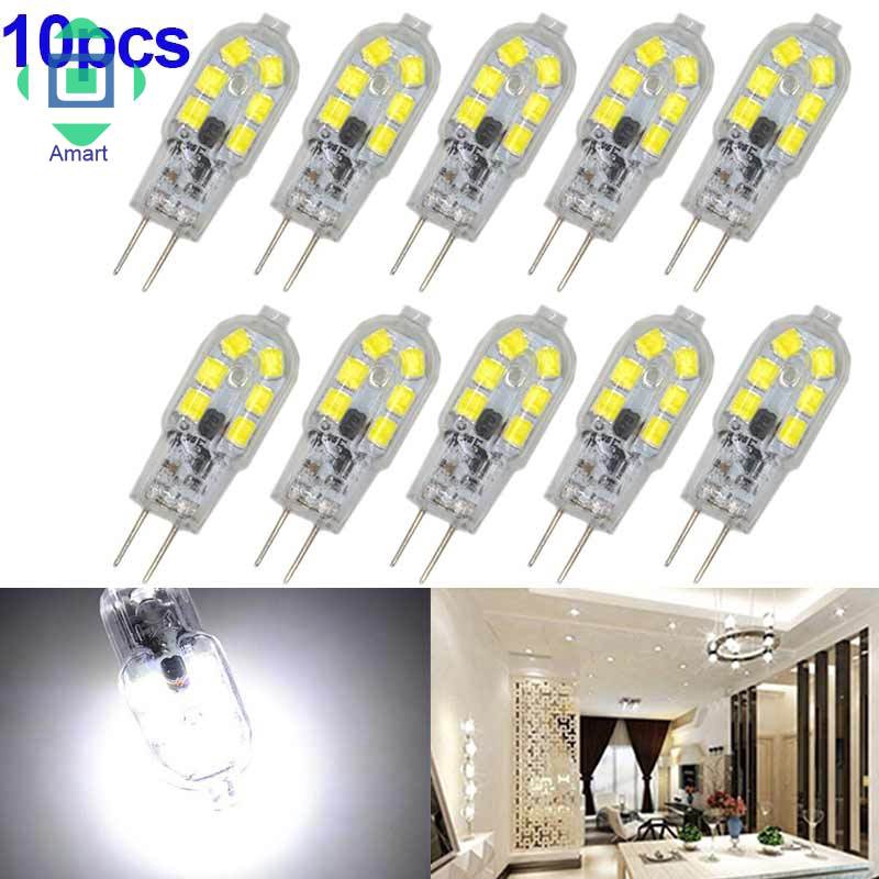 Bộ 10 bóng đèn LED mini G4 SMD2835 chạy nguồn AC/DC 12V 220V