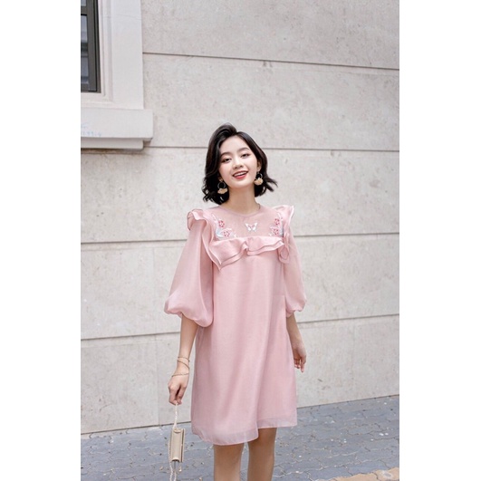 Bigsize váy tơ thêu