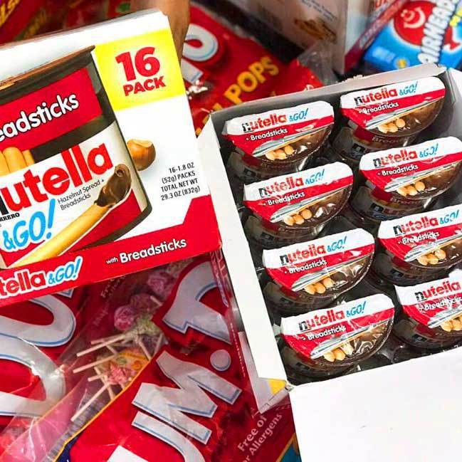 [THÙNG 16 HỘP] [DATE MỚI]  BÁNH QUE CHẤM SOCOLA HẠT DẺ NUTELLA HAZELNUT WITH BREADSTICKS (CHUẨN USA)