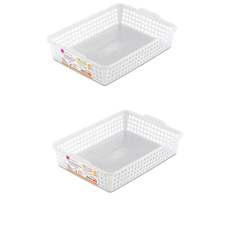 Daiso Khay Nhựa Lớn Cỡ A4 Size Large Basket 36.8x26.8 cmx8 cm