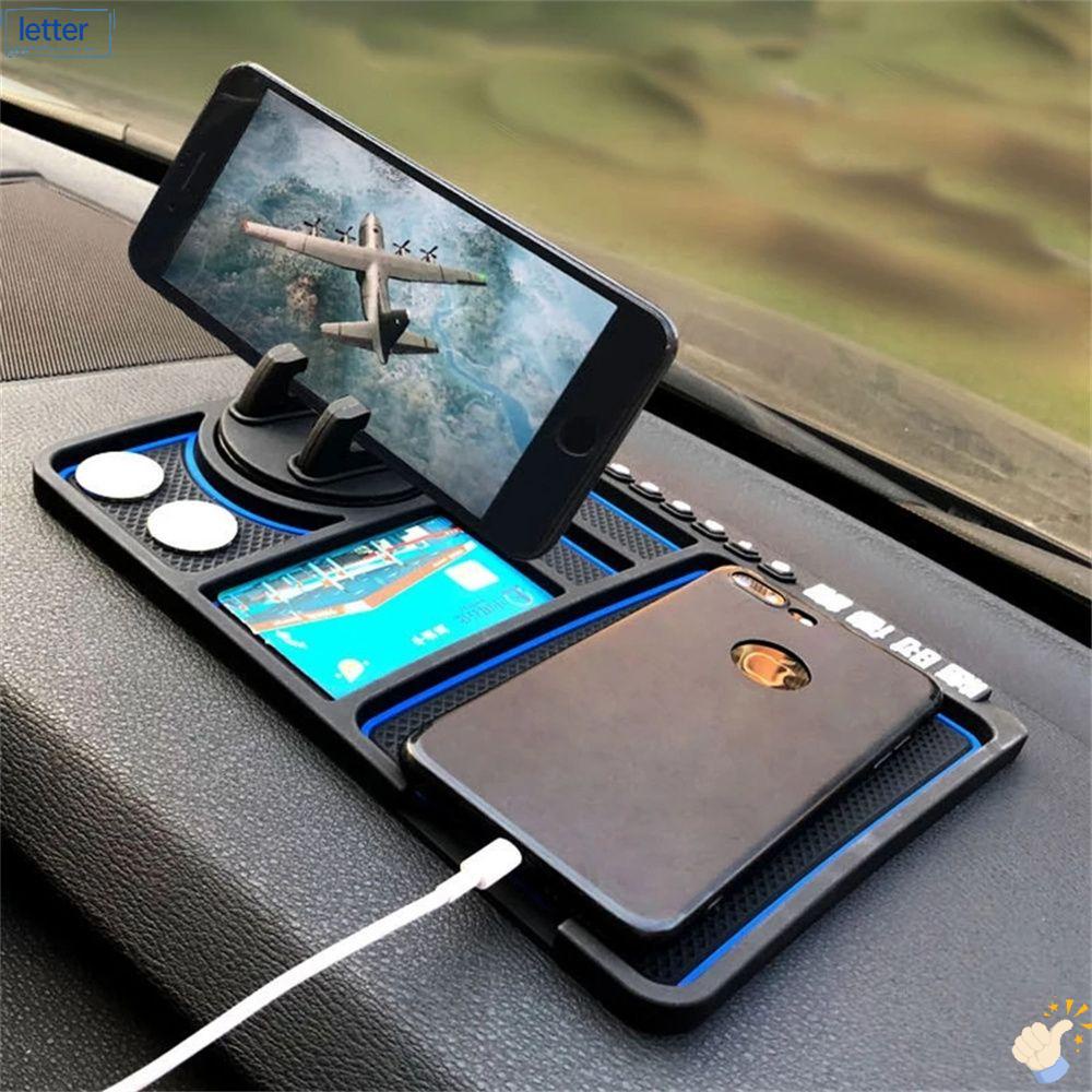 Giá Đỡ Điện Thoại / Thẻ / Tiền Xu Bằng PVC Chống Trượt Tiện Dụng Cho Xe Hơi