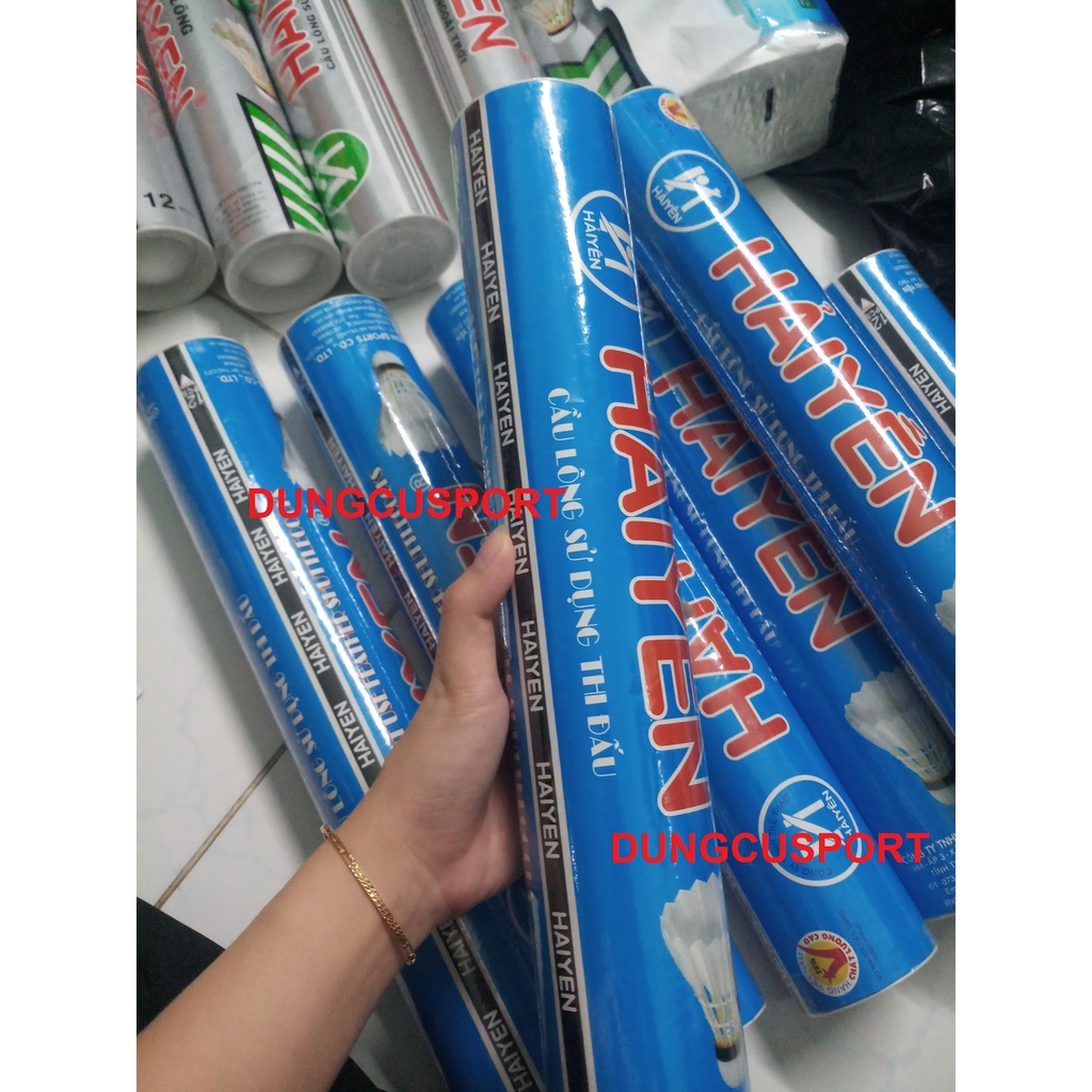 Ống cầu lông, Quả cầu lông Hải Yến Xanh Dương 12 quả hàng Việt Nam chất lượng cao, hàng cao cấp  - Dungcusport